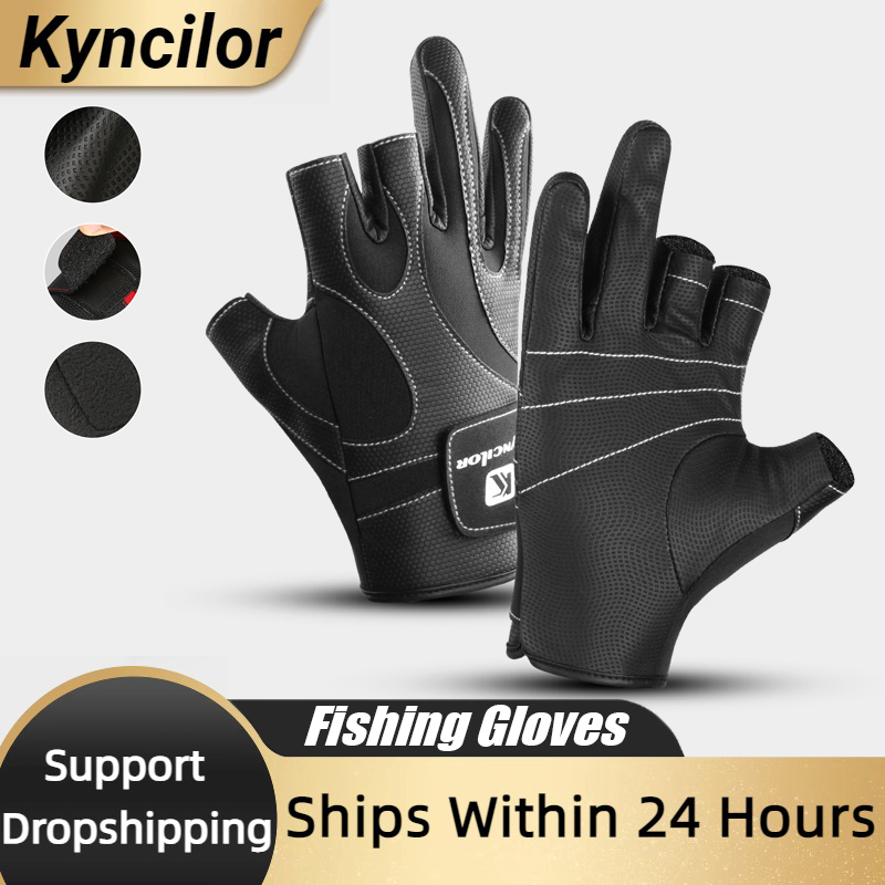 Fingerless Glove Knit - Fishing Fingerless 3 Fingers Cut Glove