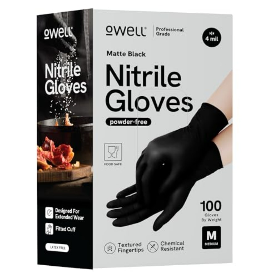Exam Glove Nitrile - ® Black Nitrile Gloves - 4