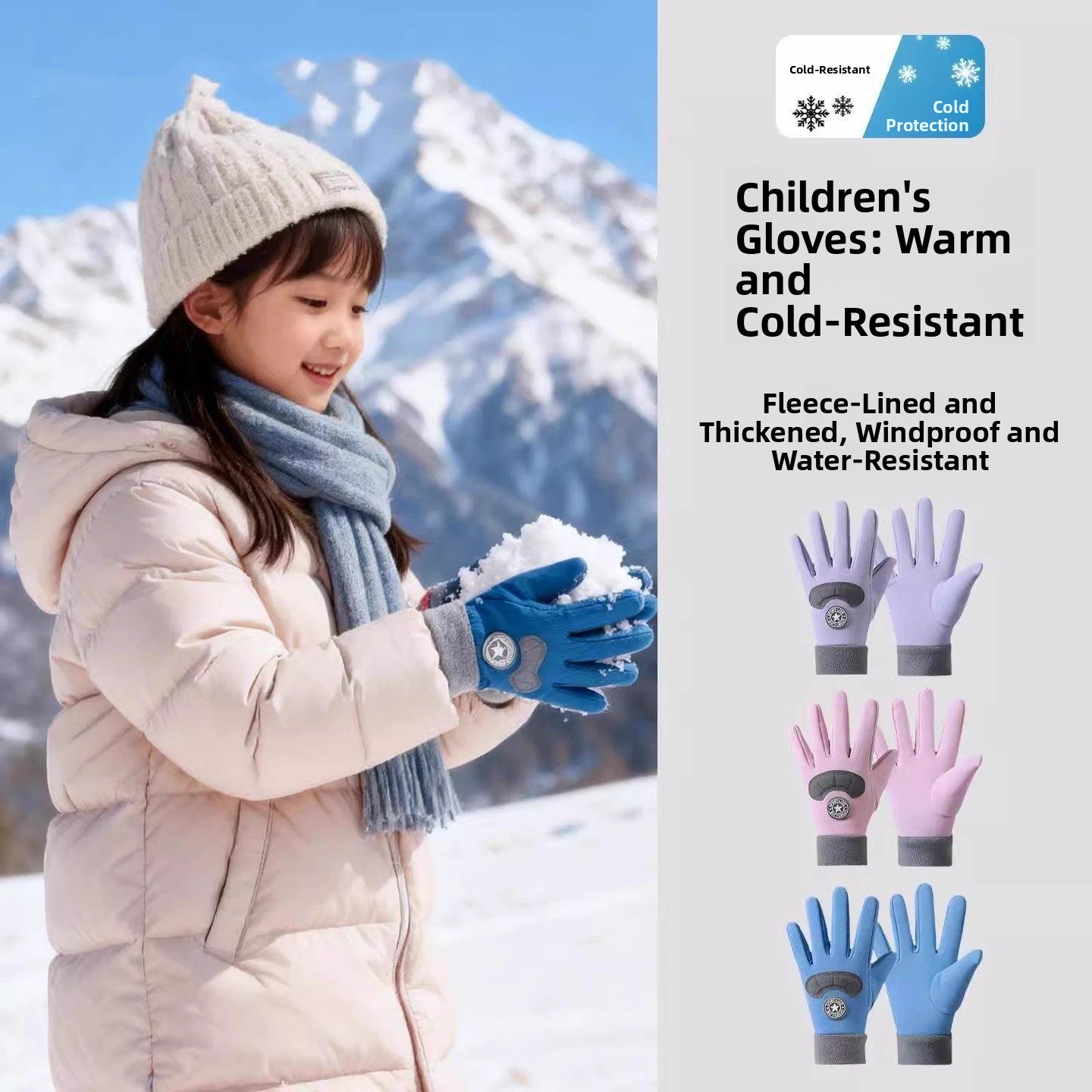 Winter Glove Insulated - Children's Ski Gloves Winter Waterproof Cold