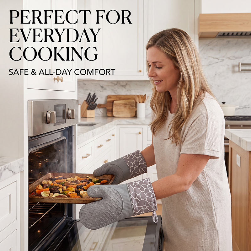 Oven Mitt Silicone - Heat Resistant Silicone Oven Mitts Set