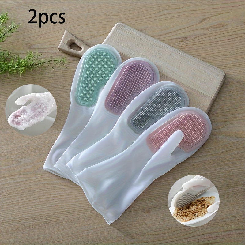 Rubber Glove Cleaning - 2Pcs Durable Latex Dishwashing Gloves, waterproof