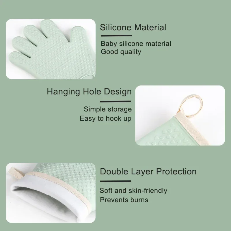 Barbecue Oven Gloves Anti-slip - Oven Mitt Silicone recension och pris