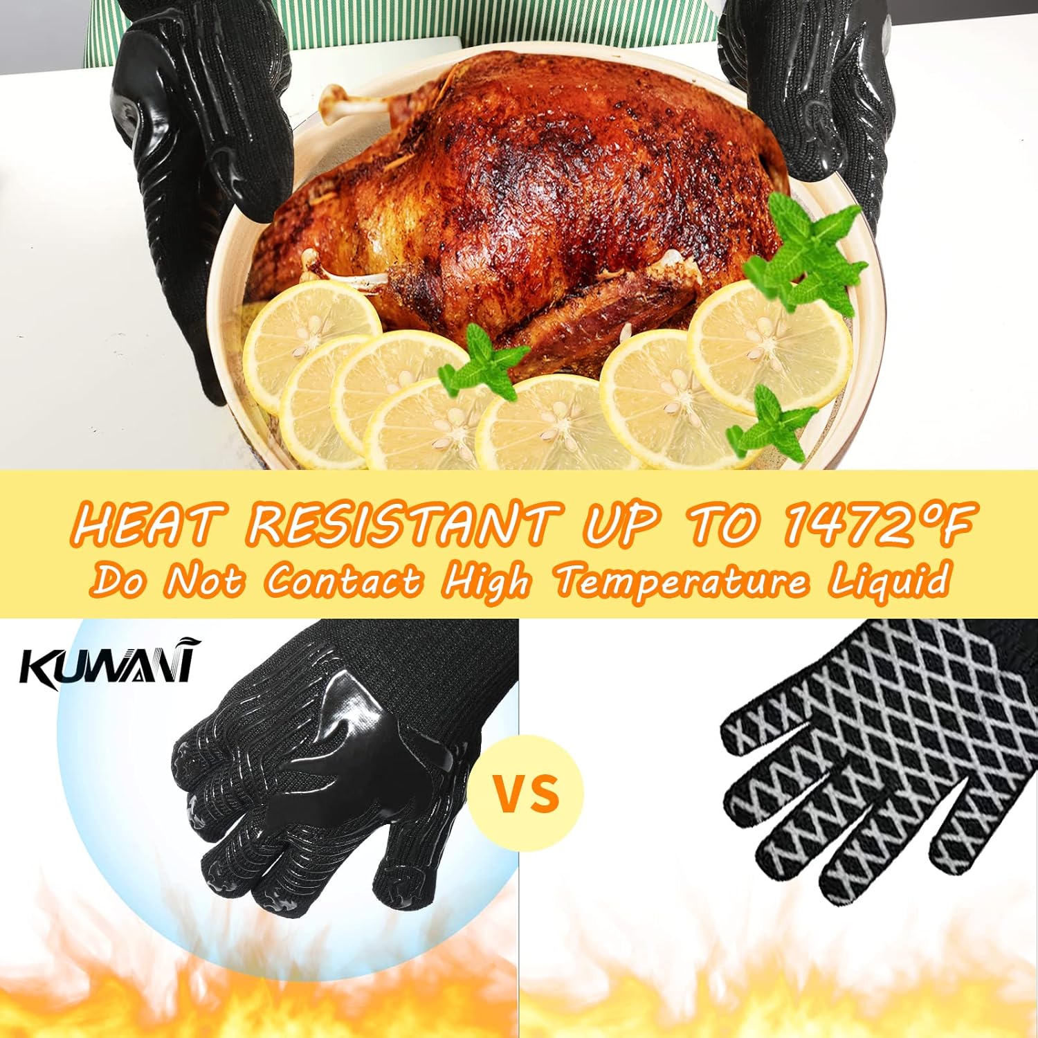 BBQ Gloves, 1472°F Heat Resist - Heat Resistant Glove recension och pris