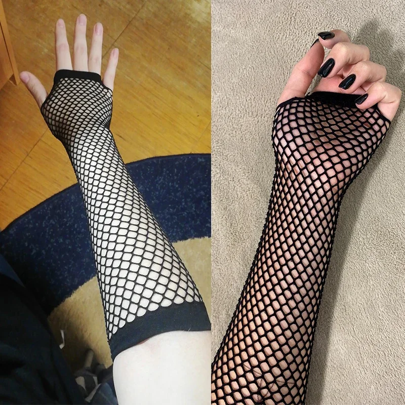 Women Fashion Neon Fishnet Fin - Fingerless Glove Knit recension och pris