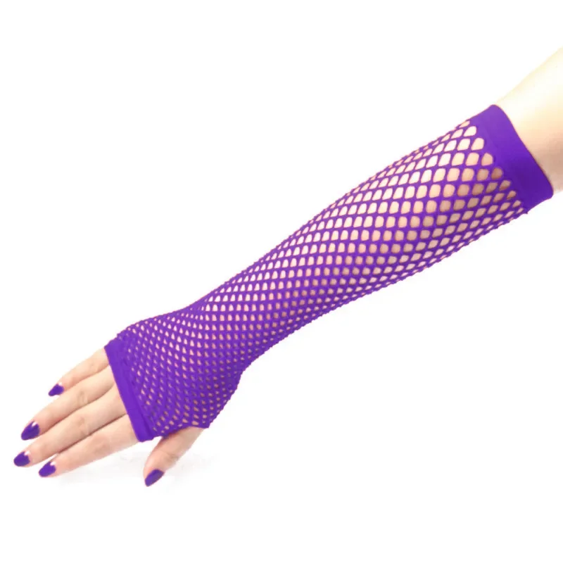 Women Fashion Neon Fishnet Fin - Fingerless Glove Knit recension och pris