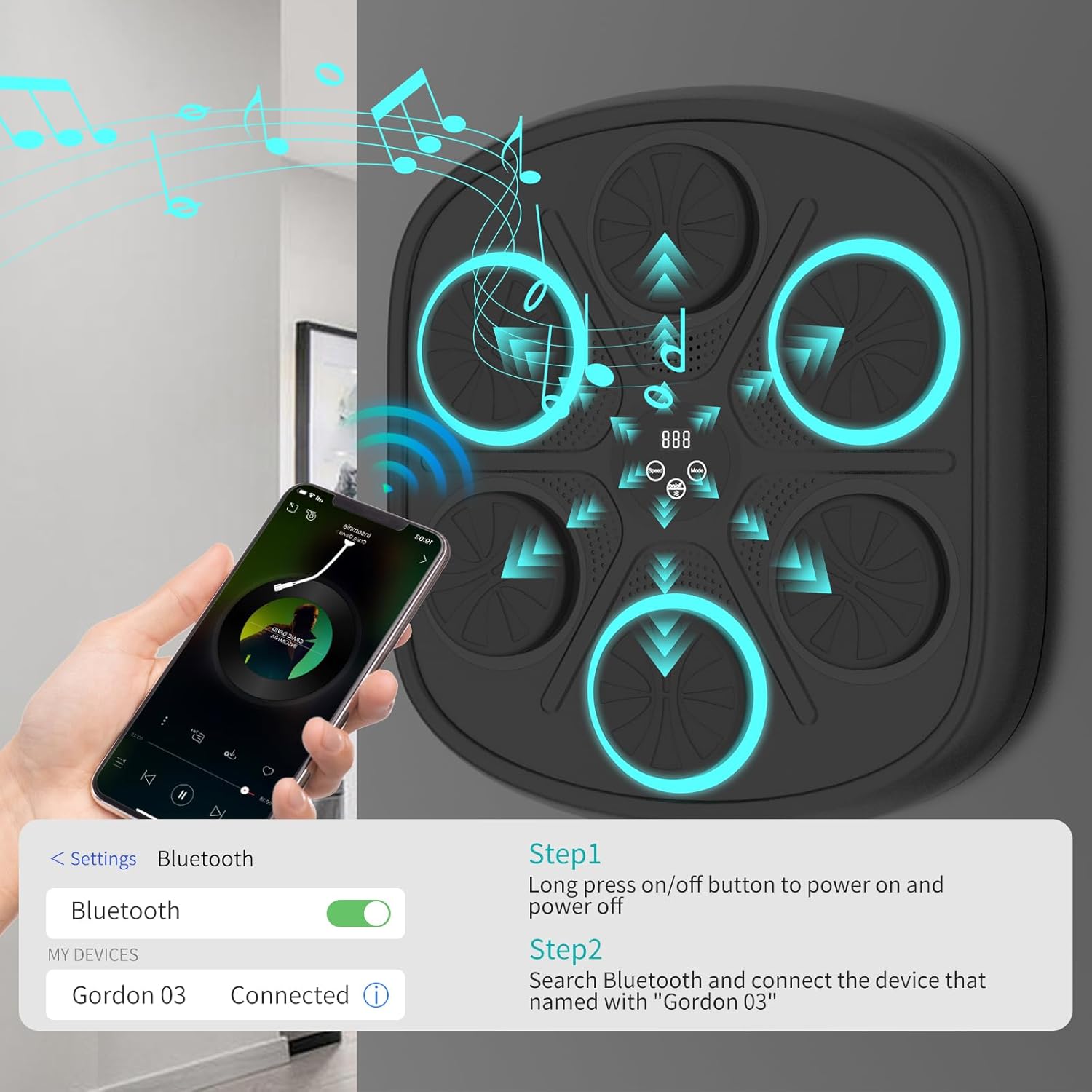 Wall Mounted Music Boxing Mach - Workout Glove Gym recension och pris