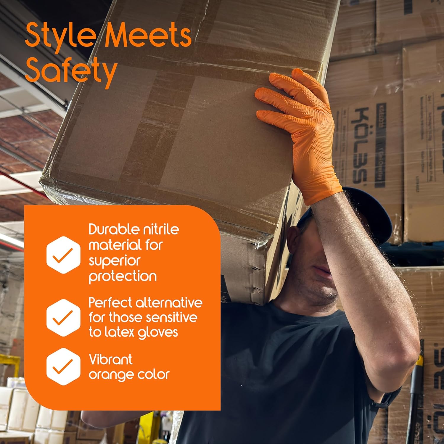 Heavy Duty Orange Nitrile Glov - Nitrile Mechanic Glove recension och pris