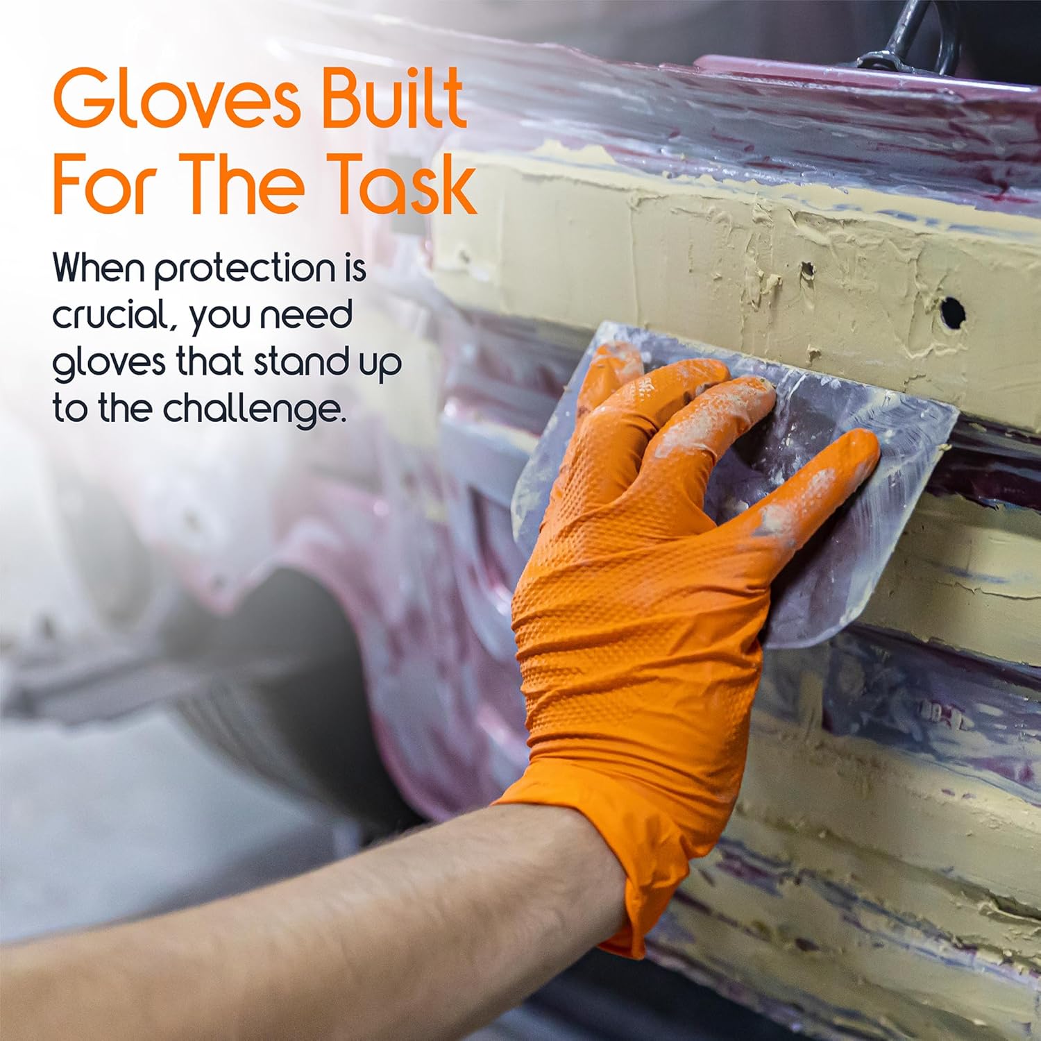 Heavy Duty Orange Nitrile Glov - Nitrile Mechanic Glove recension och pris
