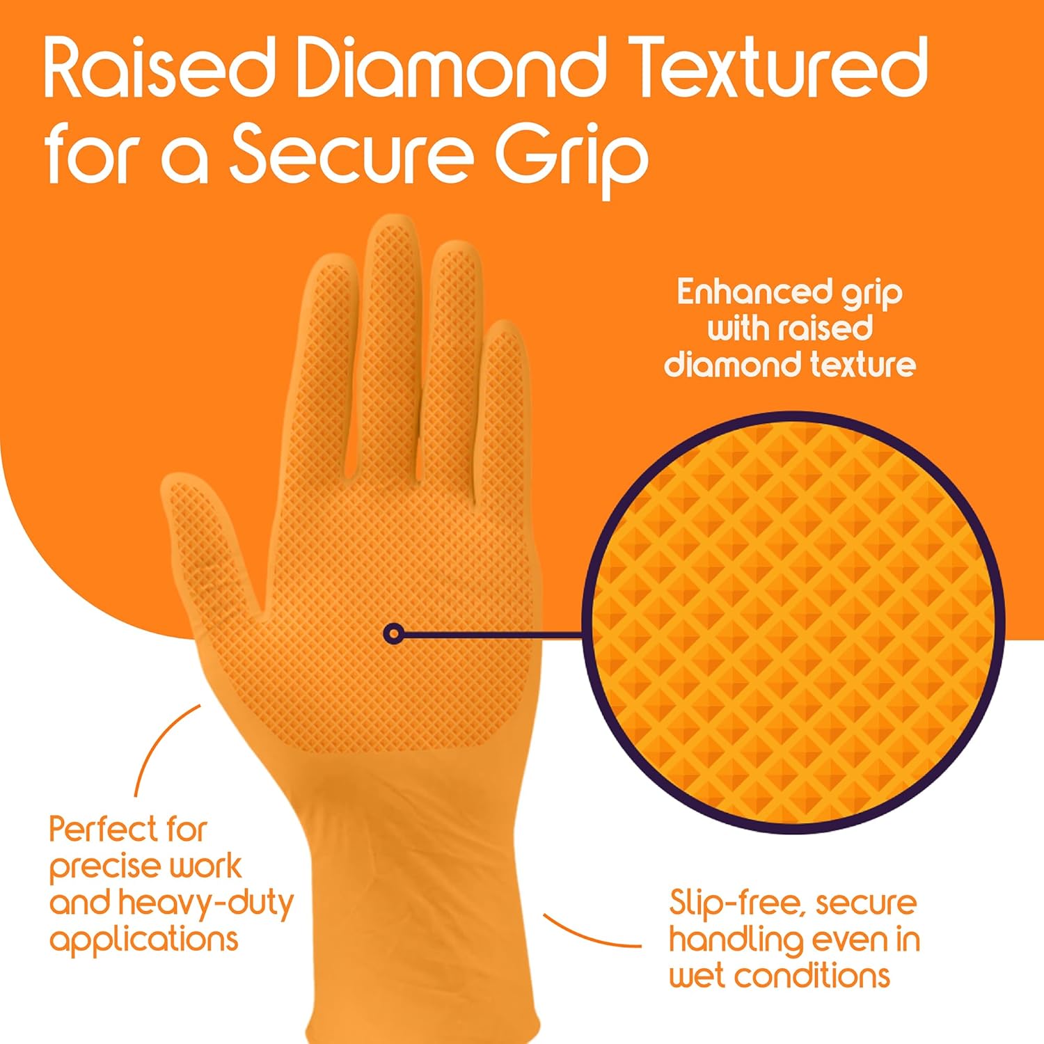 Heavy Duty Orange Nitrile Glov - Nitrile Mechanic Glove recension och pris