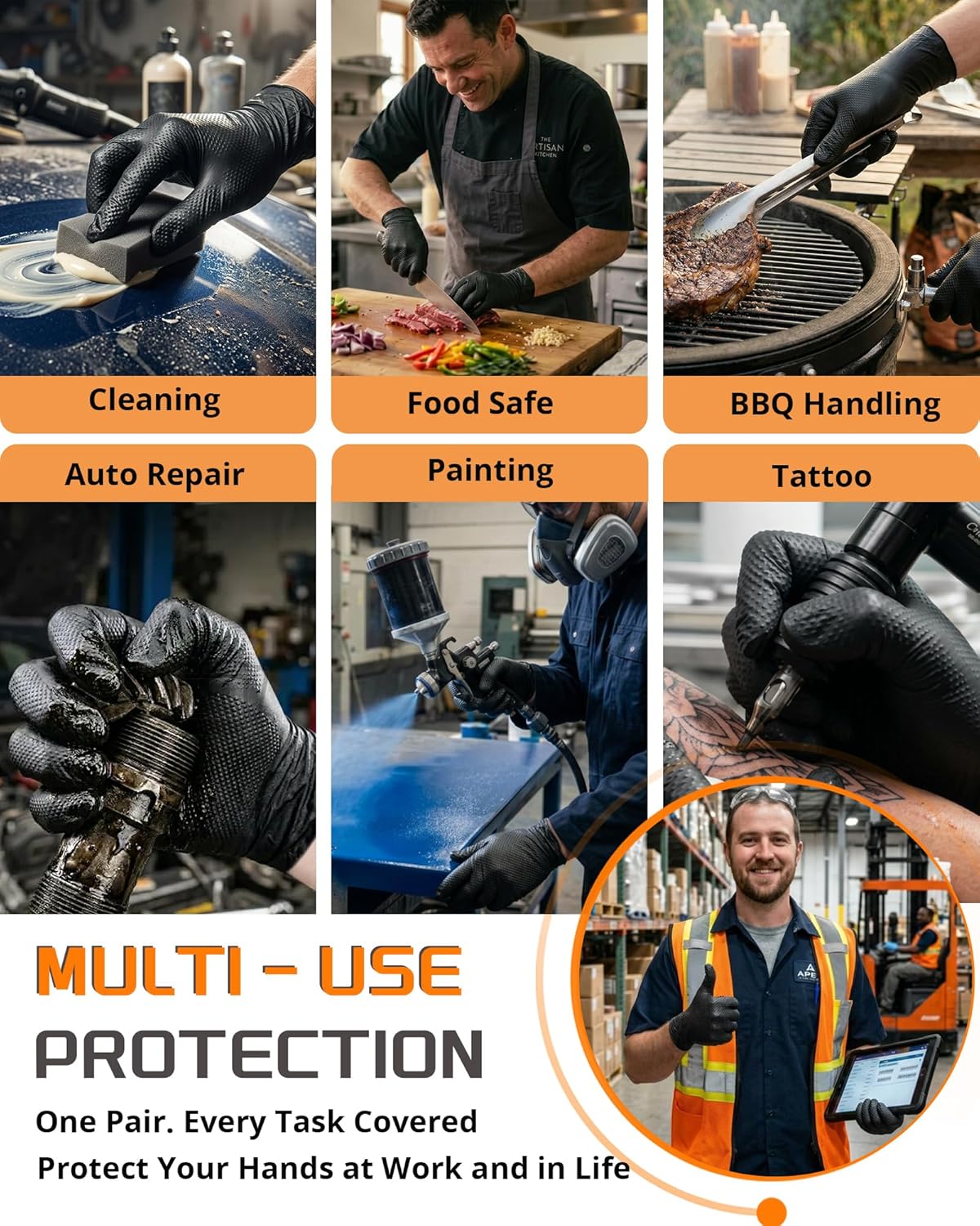 9mil Heavy Duty Disposable Nit - Nitrile Mechanic Glove recension och pris