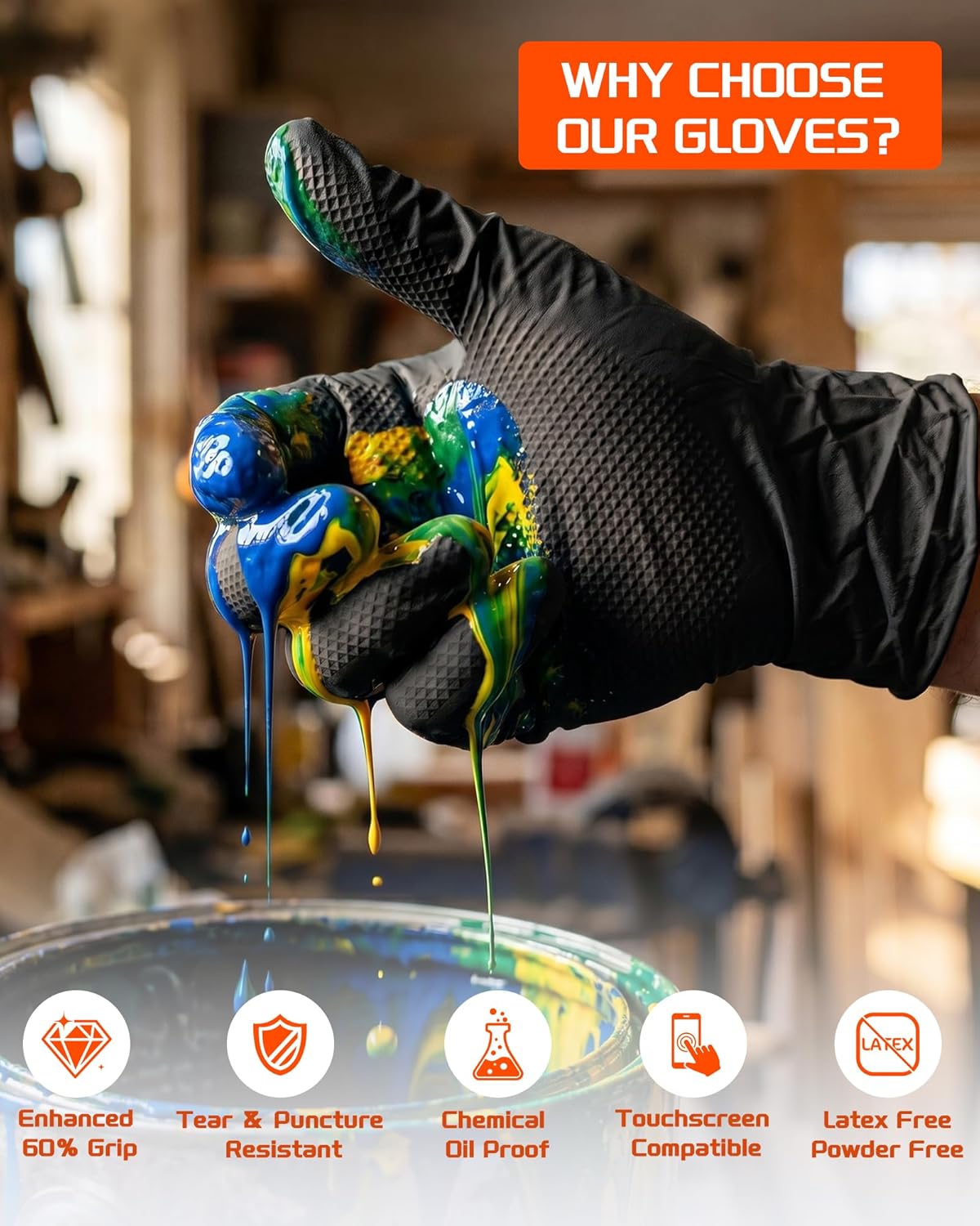 9mil Heavy Duty Disposable Nit - Nitrile Mechanic Glove recension och pris