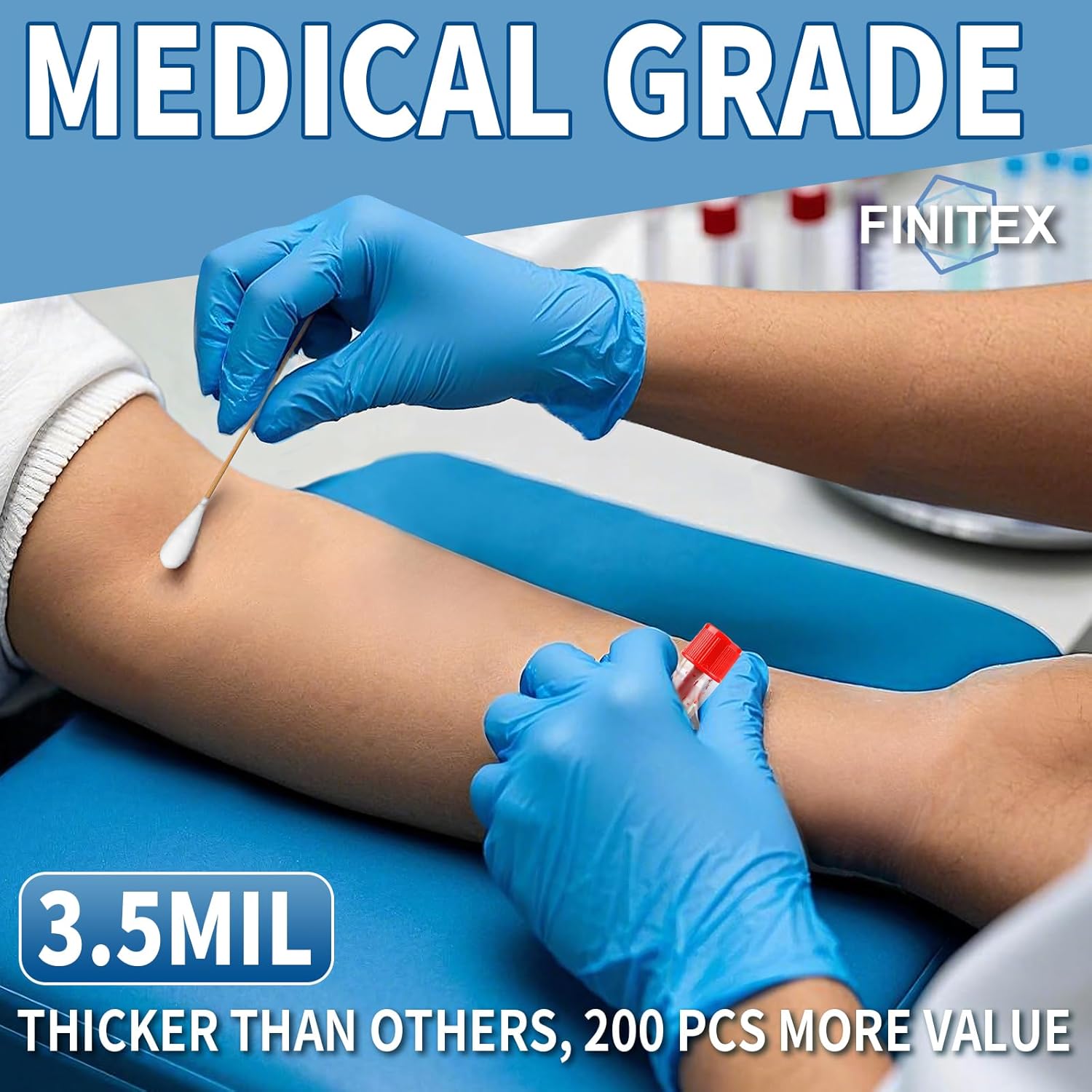 Blue Nitrile Exam Gloves - 200 - Exam Glove Nitrile recension och pris