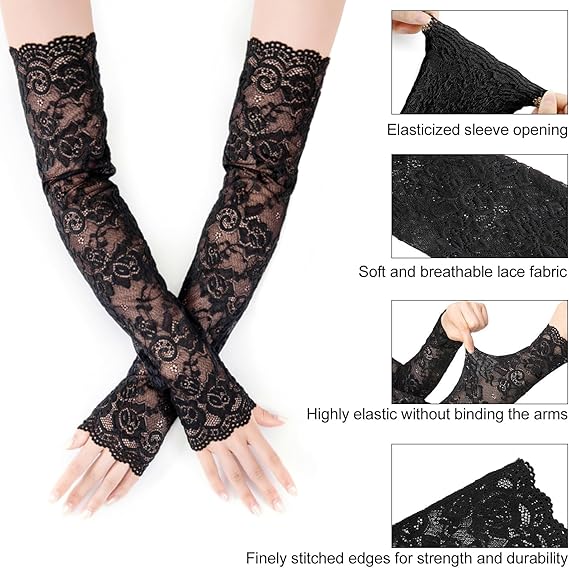 New 1Pair Sexy Lace Hollow-Out - Fingerless Glove Knit recension och pris