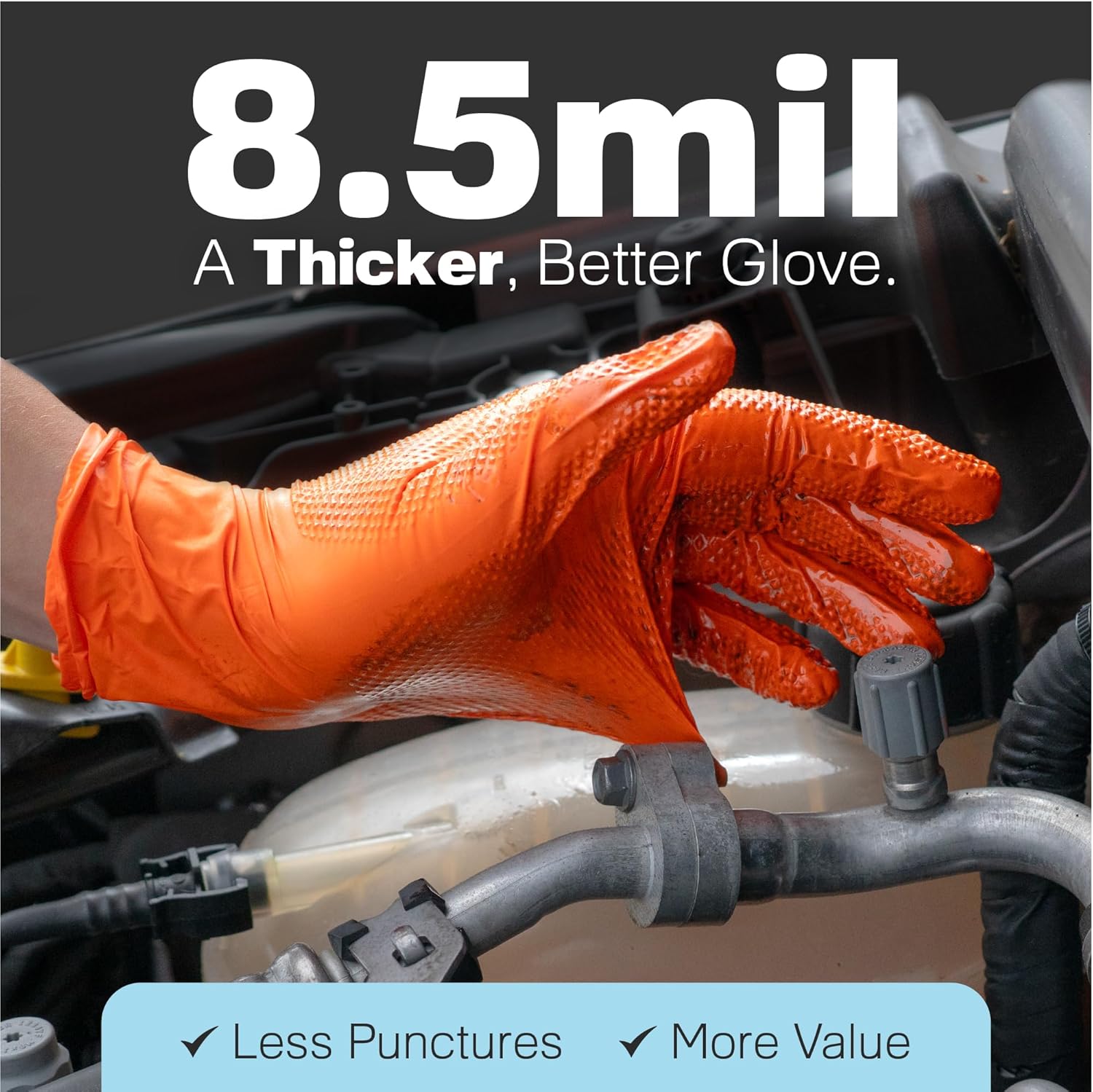 Heavy Duty Orange Nitrile Disp - Nitrile Mechanic Glove recension och pris