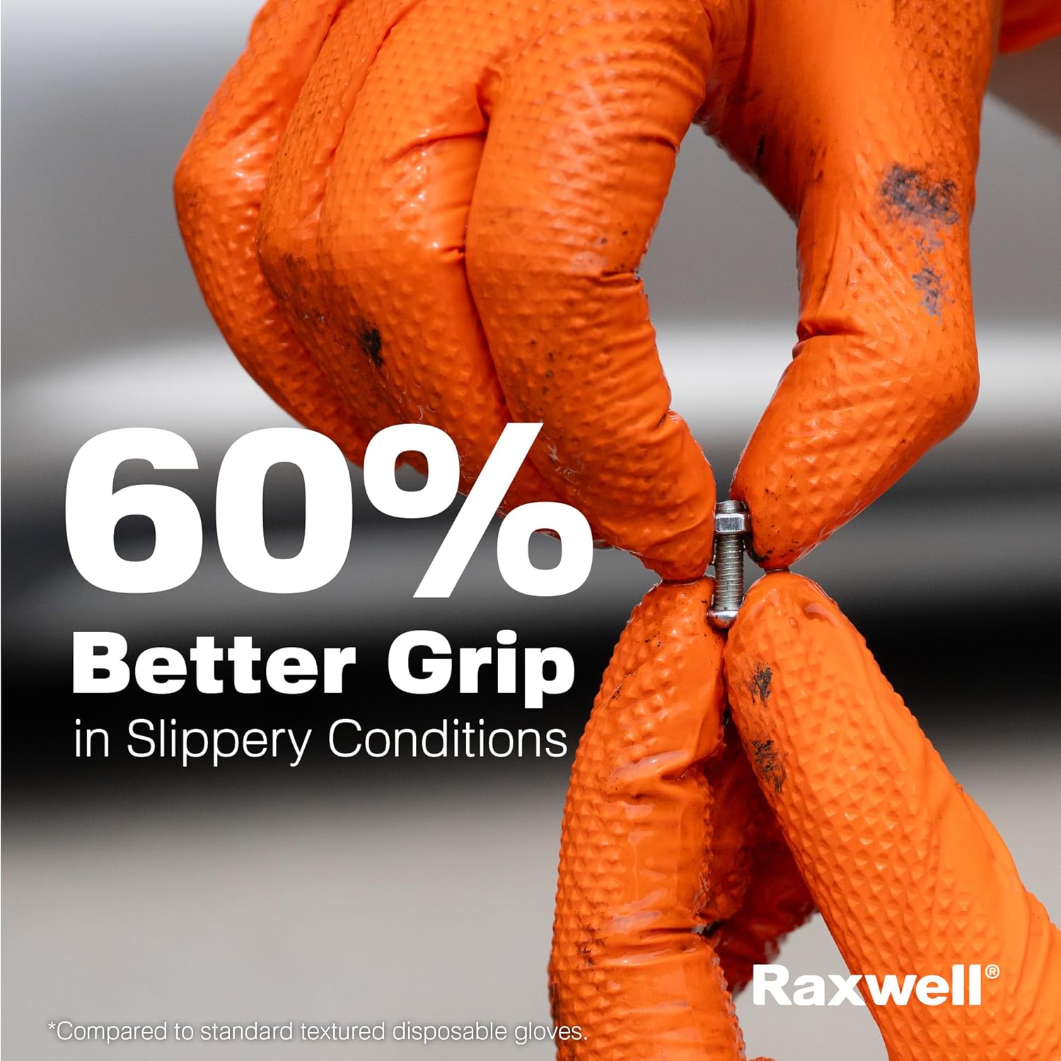 Heavy Duty Orange Nitrile Disp - Nitrile Mechanic Glove recension och pris