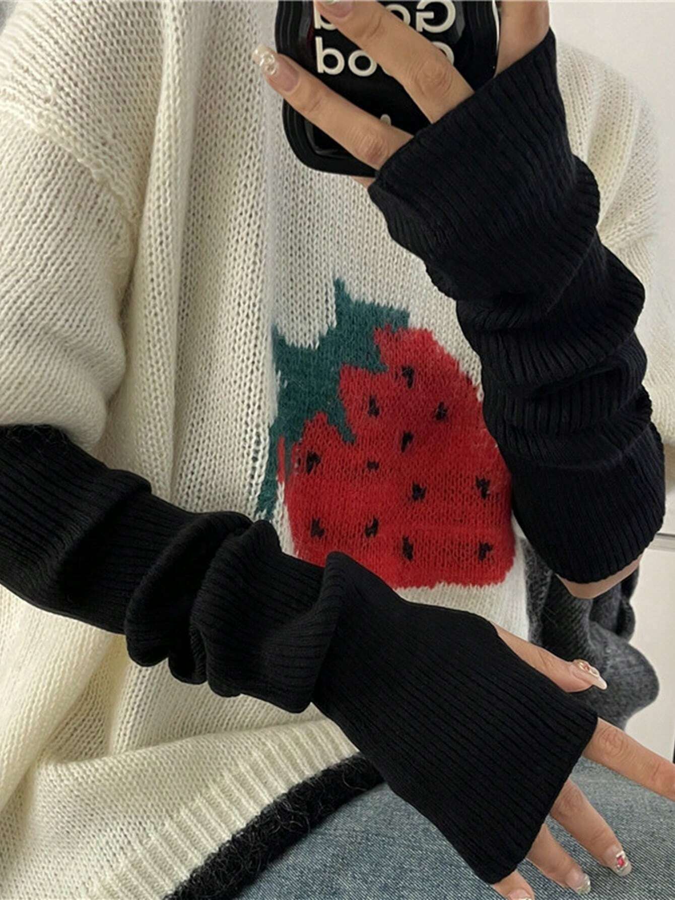 Black Fingerless Knitted Glove - Fingerless Glove Knit recension och pris