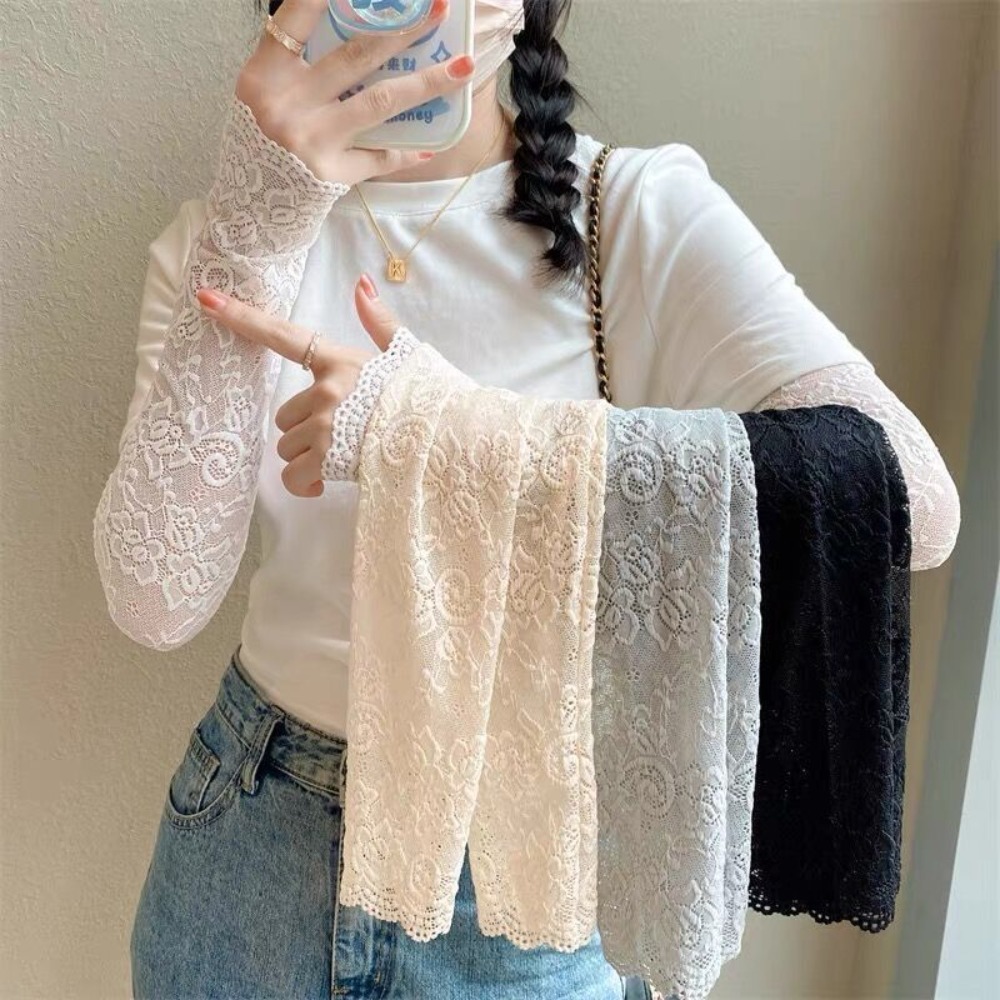 Women Long Lace Gloves Fishnet - Fingerless Glove Knit recension och pris