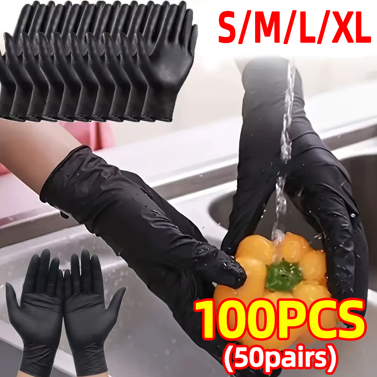 Heavy-Duty Black Disposable Ni - Nitrile Mechanic Glove recension och pris