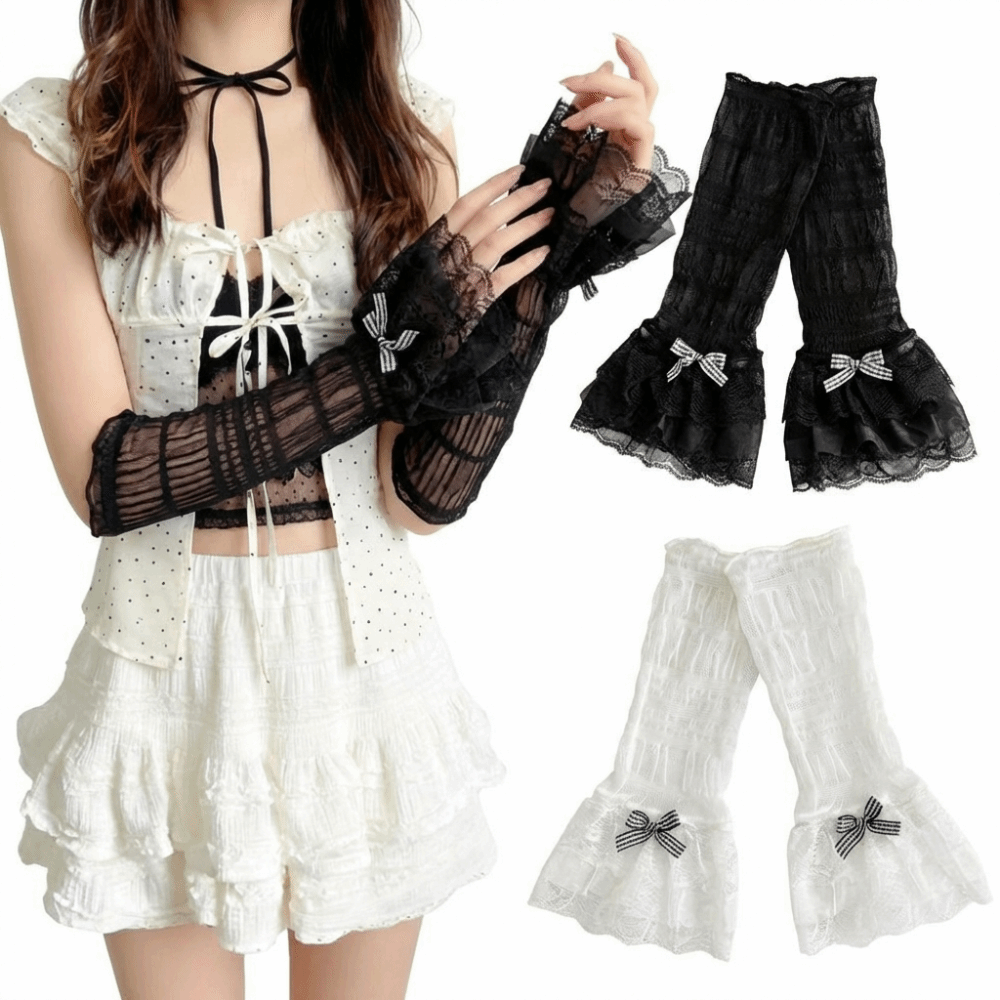 1 Pair Thin Lace Lace Arm Slee - Fingerless Glove Knit recension och pris