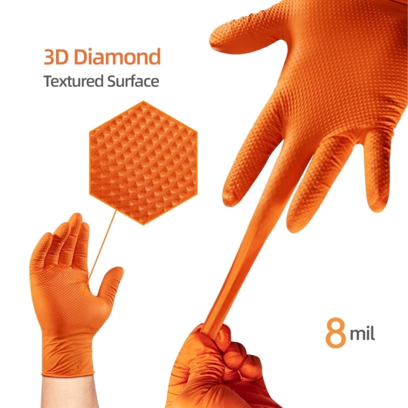 Heavy Duty Orange Nitrile Glov - Nitrile Mechanic Glove recension och pris