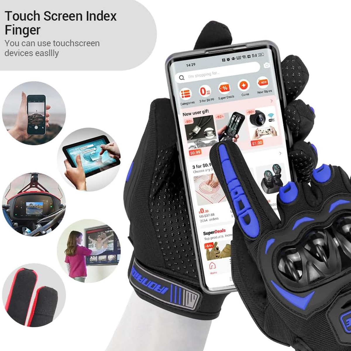 Men Motorcycle Gloves Touch Sc - Motorcycle Glove Knuckle recension och pris