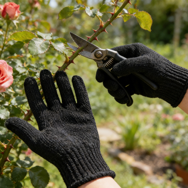 1 Pair Black Steel Wire Metal  - Cut Resistant Glove recension och pris