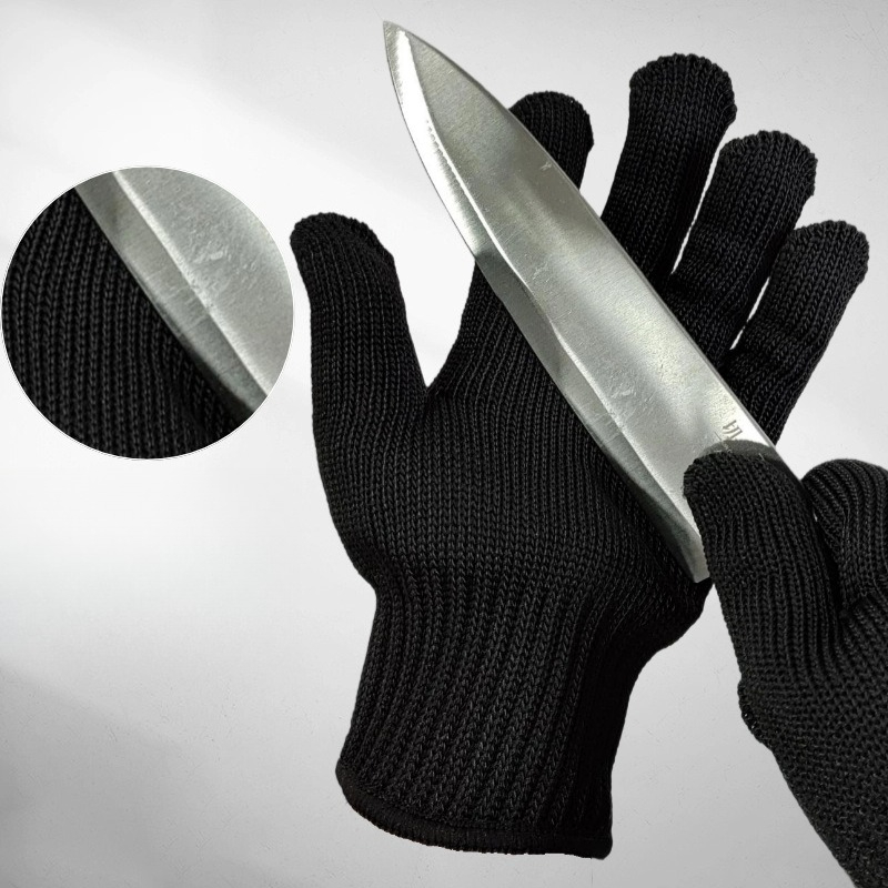 1 Pair Black Steel Wire Metal  - Cut Resistant Glove recension och pris